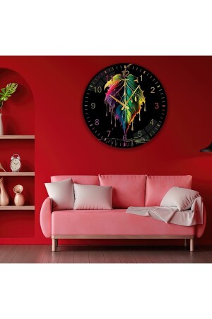 Colored Leaves Glass Clock - 60 Cm CS1205 - EMYA HOME
