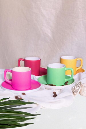 Colorful 4-Piece Cup Set & Green - Yellow - Pink - Red ST_P305701 - Seraclass