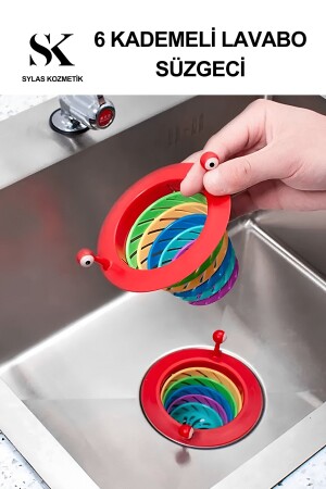 Colorful 6 Stage Sink Strainer Sink Stopper Kitchen Drain Stopper Cover - Sylas Kozmetik