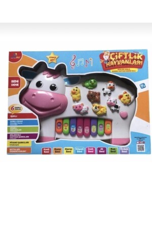 Colorful Batteries, Lights, Songs, Questions and Answers, Turkish Animal Sounds, Farm Animal Cow Piano - Can Ali Toys