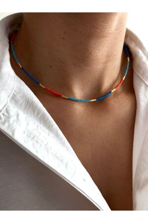 Colorful Beaded Gold Detailed Necklace - Hercy