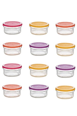 Colorful Covered Breakfast Snack Bowl Set of 12 (Glass with logo) - Paşabahçe