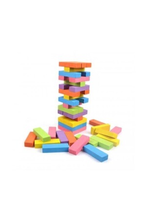 Colorful Large Size Natural Wooden Balance Game Tower Game 54 Pieces Colorful - Jenga