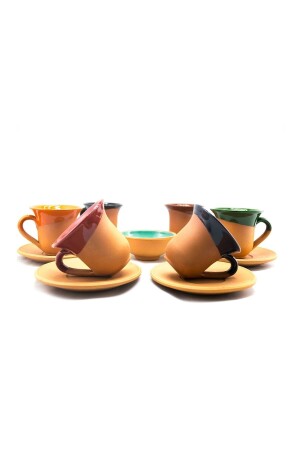 Colorful Pottery Cup Set-mini Turkish Delight Bowl Gift-Earthenware Cup Set CNR-193 - Avanos