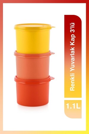 Colorful Round Container 3 in 1. 1l Tupper379 - Tupperware