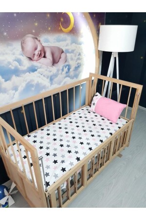 Colorful Star Pattern Elastic Sheet*pillow And Pillow Case Gift*(Suitable for All Sizes Description) TAN10083 - bebek iklimi