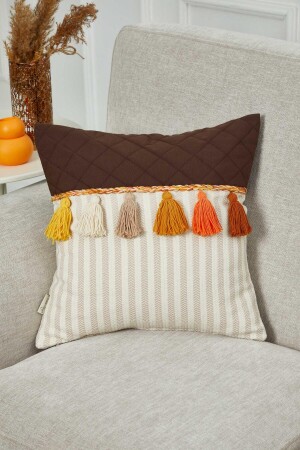 Colorful Tasseled Mink Striped Throw Pillow Case-k-196 - Aisha's Design