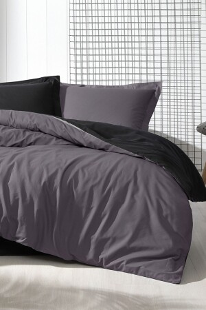 Colormix Anthracite Black Double Duvet Cover Set clr-0101 - Özdilek