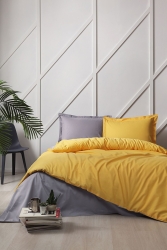 Colormix Double Duvet Cover Set Gold Anthracite dop10787475igo - Özdilek