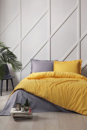 Colormix Double Duvet Cover Set Gold Anthracite dop10787475igo - Özdilek