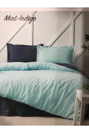 Colormix Single Duvet Cover Set Mint-indigo colormix55tek - Özdilek