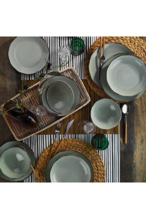 Colorx Eo 24 Piece Dinner Set for 6 People Green CXEO24Y2730P03 - PEARL