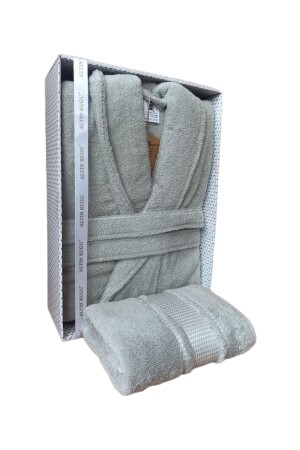 Colourist Shalyaka Bathrobe + Head Towel- Green Altınkuğu-8394937-7690 - Özdilek