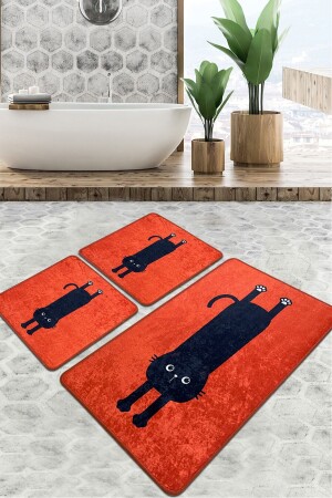 Comfort Bathroom Rug Djt Set of 3 Bath Mat Anti-Slip Based Toilet Bowl Set 8683264222917 - Chilai Home