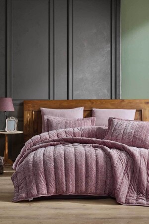 Comfort Yeni Nesil Uykuseti - 6 Parça Velvet Gülkurusu (230x220cm) velvet047 - Elart