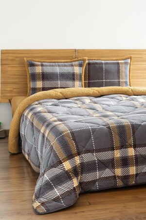 Comforter Double Quilt Set Antonin Grey-yellow 220x240 - Merinos