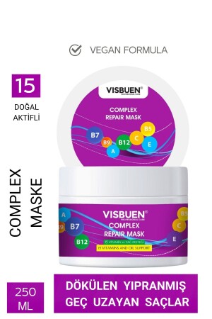 Complex Onarım Saç Maskesi 15 Doğal Aktifli Besleyici Güçlendirici Ve Nemlendirici Bakım Butter - Visbuen