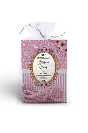 Concept Gift, 24 Pieces of Product, Mevlid Gift, Pembetesbihli Yasin Set with Tulle Pouch - KuranSepeti