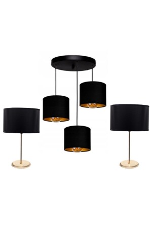 Concept Living Room Set 2 Pieces Lampshade 1 Piece Chandelier Living room set - YELLOW - White West inn House