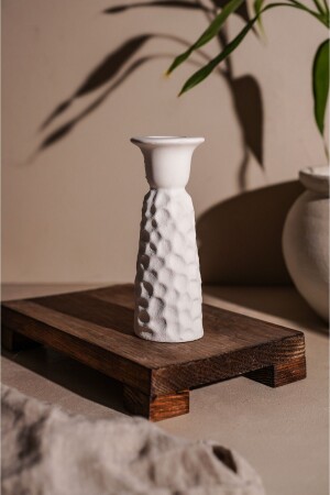 CONCRETE CANDLESTICK CANDLE HOLDER WITH ETHNIC PATTERN - Lalezen Home