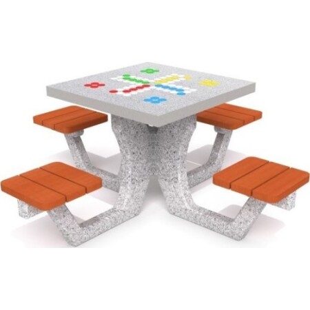 Concrete ludo game table Inter-Play 01 - Inter-Play