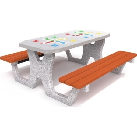 Concrete ludo game table Inter-Play 02 - Inter-Play