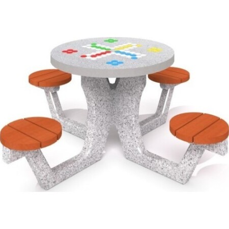 Concrete ludo game table Inter-Play 03 - Inter-Play