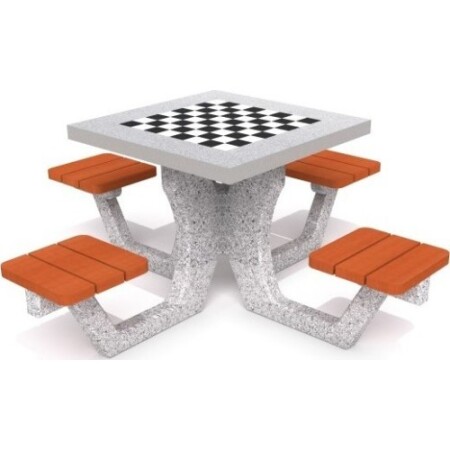 Concrete table for checkers - chess Inter-Play 01 - Inter-Play