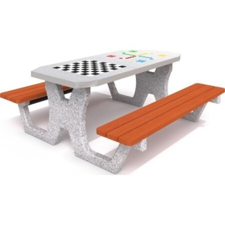 Concrete table for checkers - chess/ludo game Inter-Play 02 - Inter-Play