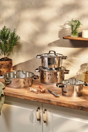 Conical Steel 8 Piece Cookware Set 600. 15. 01. 2785 - Emsan