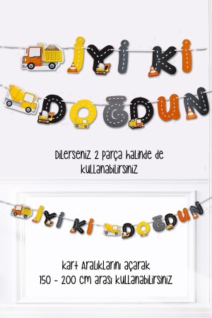 Construction Theme Birthday Happy Birthday Banner Thick Card Long Banner - Pekshop