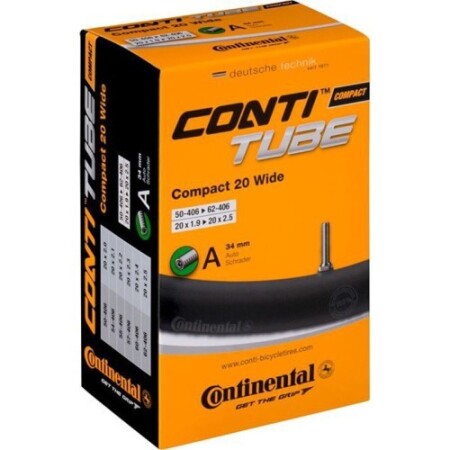Continental marka bisiklet iç lastiği, 20x1.95/2.50 (50/62-406/451) AV 34mm - Continental