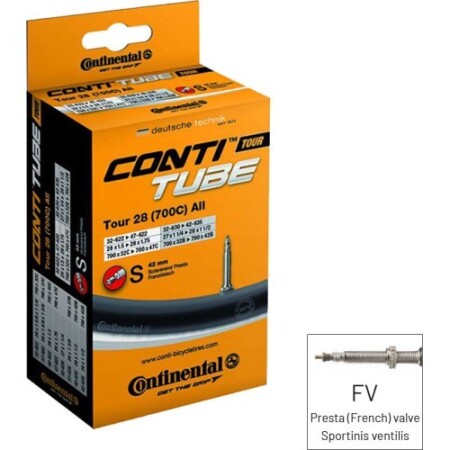 Continental marka bisiklet iç lastiği, 700x28/37C (28/37-609/642) FV 42mm - Continental