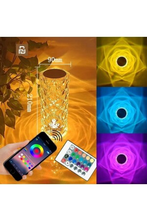 Controlled Crystal Table Lamp RGB Color Changing Night Light 16 Colors 4 Modes Touch Control - Genel Markalar