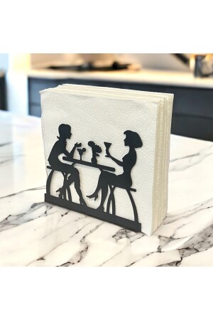 Conversation Themed Black Metal Napkin Holder 202102000035 - decorelax