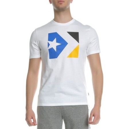 Converse T-shirt Star Chevron Tri Color Tee White - Converse