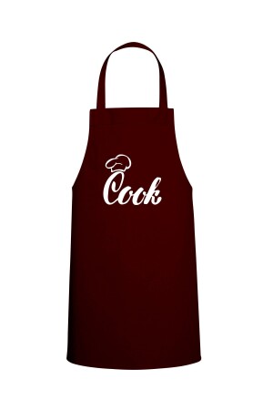 Cook Özel Baskılı Chef Mutfak Önlüğü Bordo TTMO0503 - Tasarım Trend