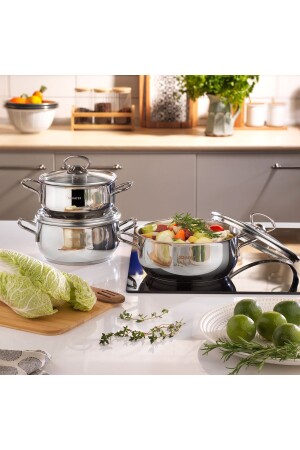 Cookhaus 6 Piece Midi Steel Cookware Set-silver 8699131928103 - Schafer