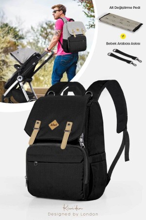 Coolbag Mother Baby Care Backpack - Hanger - Bottom Opening - Thermal Eye - Waterproof / Black - Kiwi