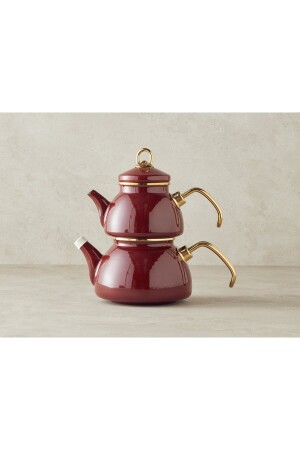 Copenhagen Enamel Teapot Claret Red - English Home