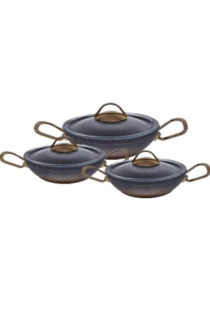 Copper 6 Piece Granite Pan Set OMS. 0051 - OMS PASLANMAZ