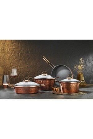 Copper 7 Piece Cookware Set Copper BRI-000078 - Brioni