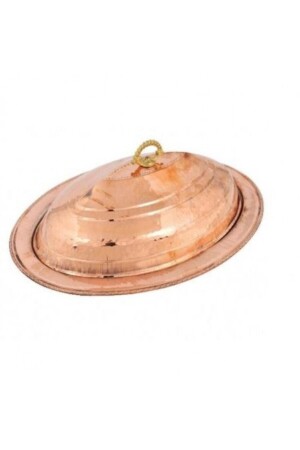 Copper Boat Inside Tinned Copper Alexander Presentation Plate with Lid 28 cm Boat Alexander Plate with Lid - MATARMUTFAK