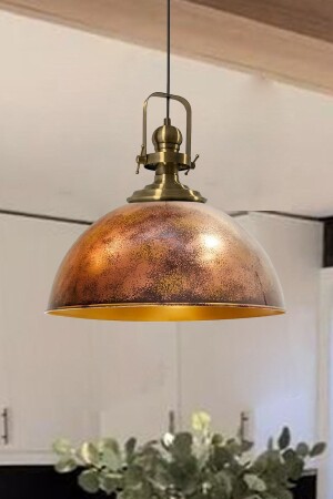 Copper Color Linate Chandelier Antique Headed Single Pendant Lamp Retro Restaurant Dining Meeting Room BMM2070PXXE06 - Bamyum