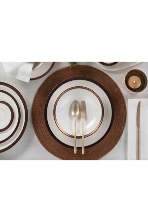 Copper Line 27 Piece Dinner Set for 6 People 04ALM005616 - Porland