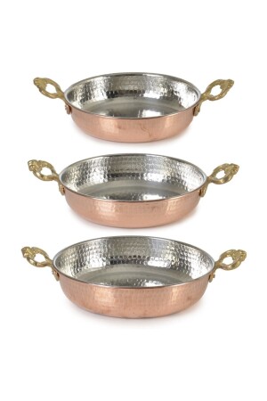 Copper Pan Set Omelette Egg Pan 3 Pieces - Deniz