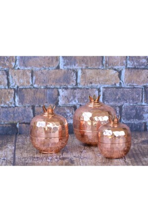 Copper Pomegranate Set of 3 Copper Color BKRNR - Bakır Concept