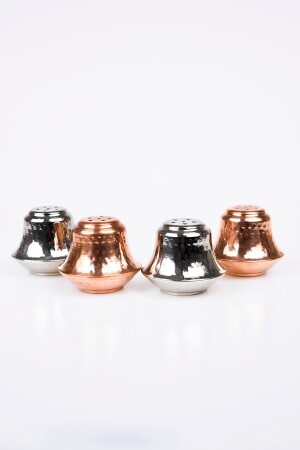 Copper Salt and Spice Shakers Set 4 Pieces (2 Copper-2 Silver) DMT-19083 - DMT COPPER HOME