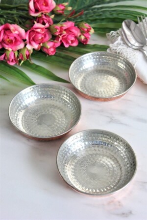 Copper Snack Bowl - Breakfast Bowl - Sauce Bowl - Jam Bowl 3 Pieces - Genel Markalar