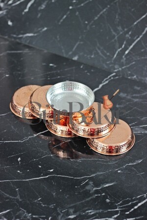 Copper Snack Bowl Set 6 Pieces Breakfast Nuts Jam grbkrçrz1010 - GÜR BAKIR